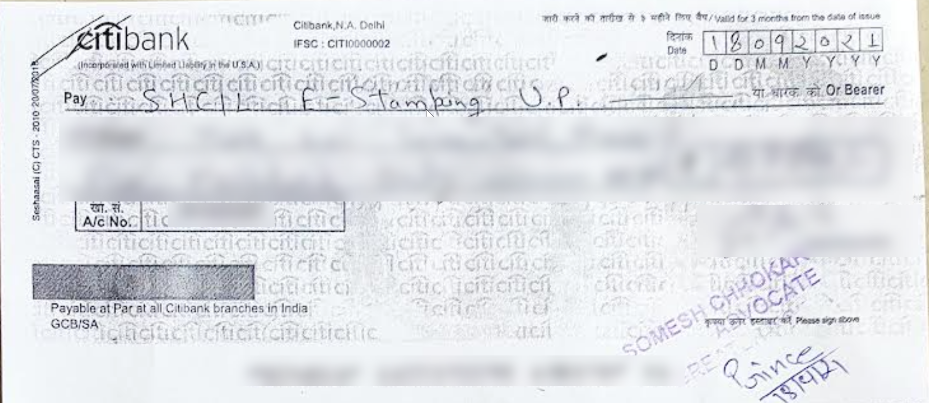 Stamp duty payment proof for 7th Avenue apartment